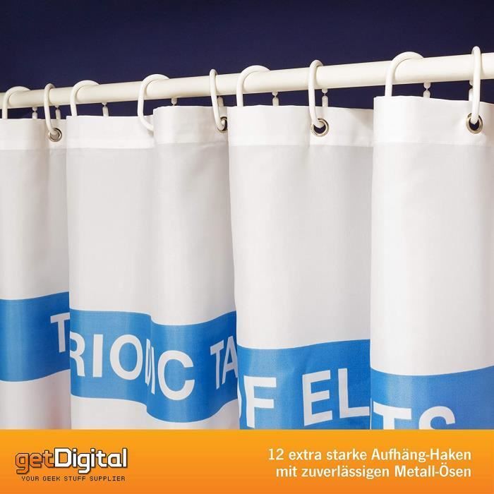 Rideau de Douche Tableau Périodique - GETDIGITAL - Accessoires de salle de bain - Polyester - Elégance - Chic