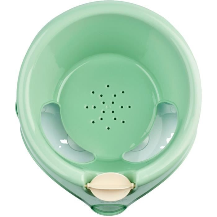Anillo de baño infantil THERMOBABY AQUAFUN color verde celadón - Juguete azul - Fabricado en Francia