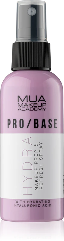 MUA Makeup Academy PRO/BASE Hydra make-up fixeer gezichtsspray met hyaluronzuur