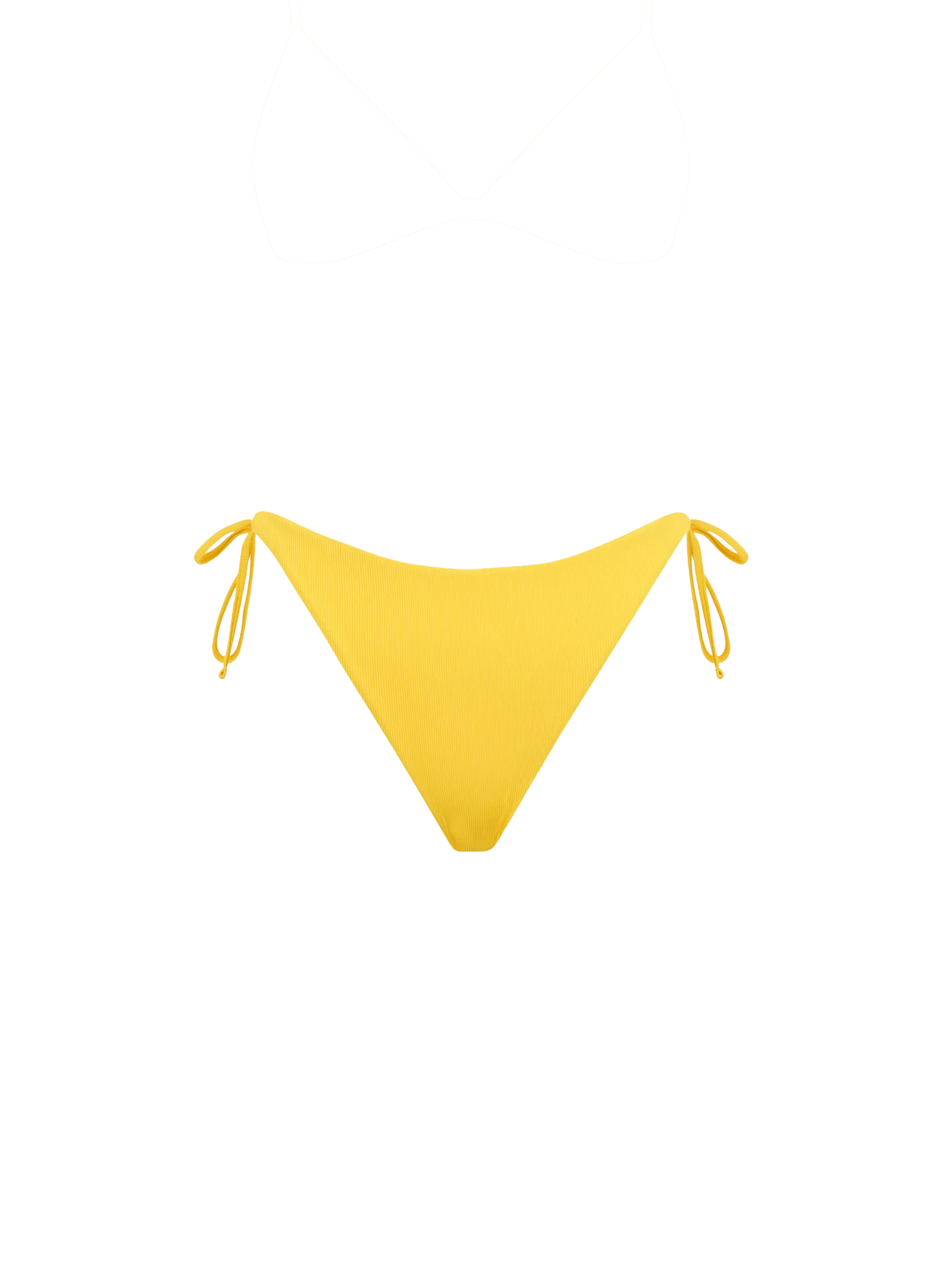 Mosterdkleurige geribbelde zwembroek