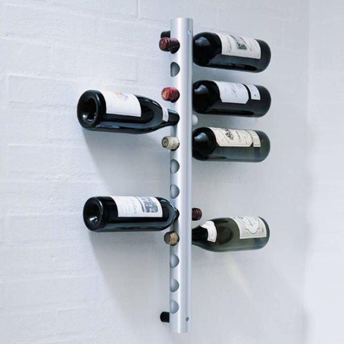 Wine Rack, 12 Bottle Wine Holder, Wall-Mounted Wine Bottle Display Stand, Stainless Steel Fixed Wine Shelves