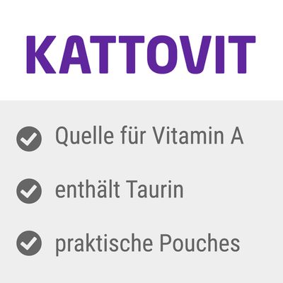 Sachês Kattovit Vital Care para Cabelo e Pele com Aves