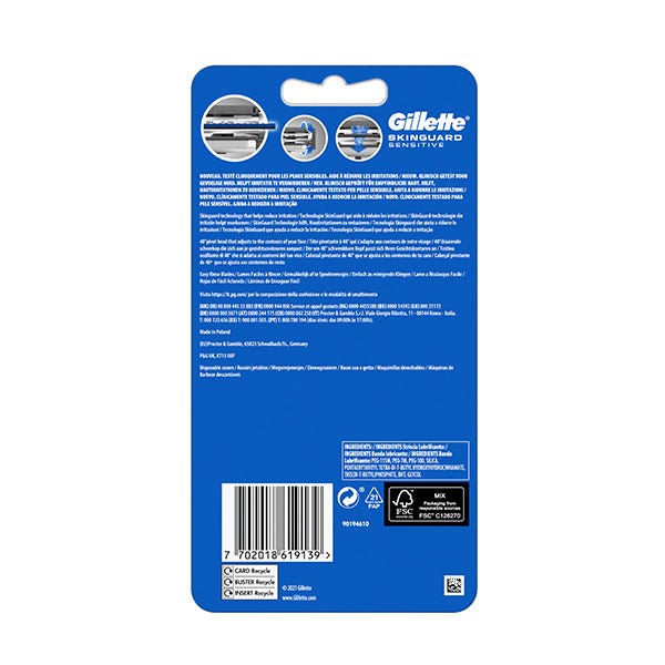 Αποσπώμενο Gillette Skinguard 3 Uds| 3UD