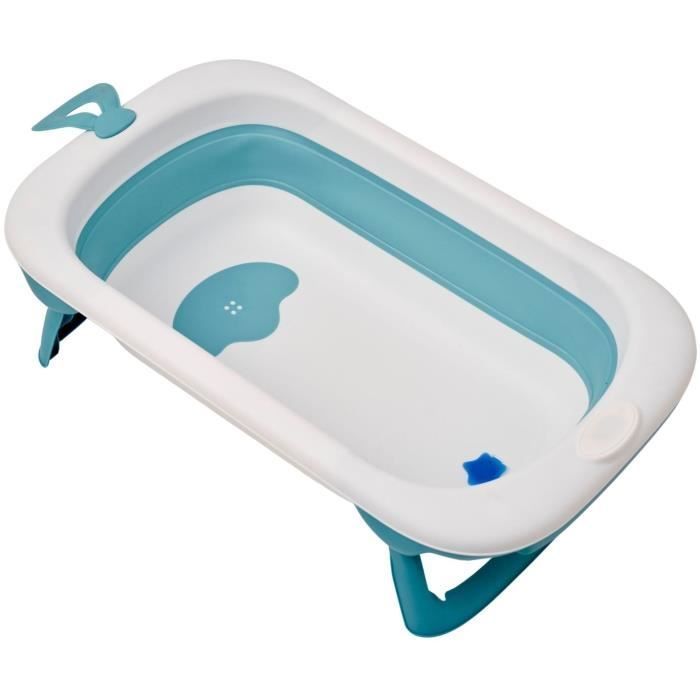 Vaschetta da bagno pieghevole - THERMOBABY - BALNÉA - Compatta - Tappo di scarico - Fino a 18 mesi - Blu