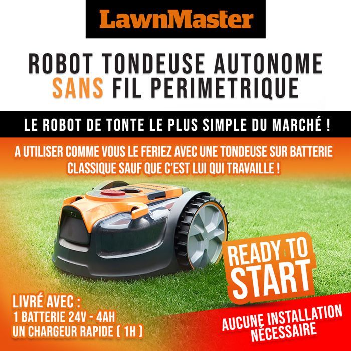 LAWNMASTER - VRM16 - 24V - 16cm - Perimeter Cordless Robotic Lawnmower