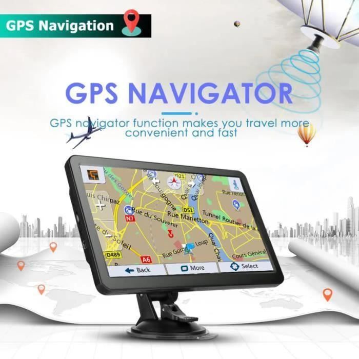 Navegador GPS BIQIQI de 7 pulgadas - Mapas de Europa de por vida (47 páginas) - Negro