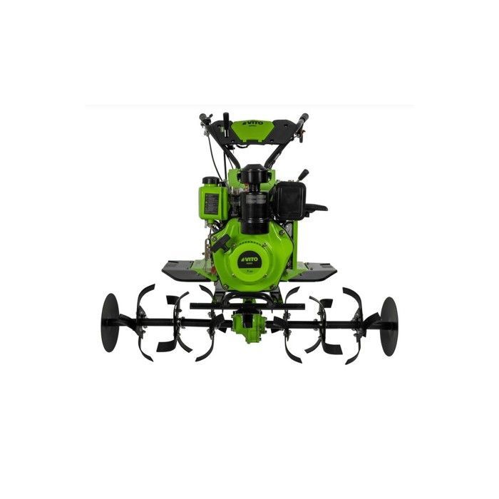 VITO 4-Stroke 7 HP 246cc Diesel Tiller with Rotary Tiller and Ridging Tool, Electric Start