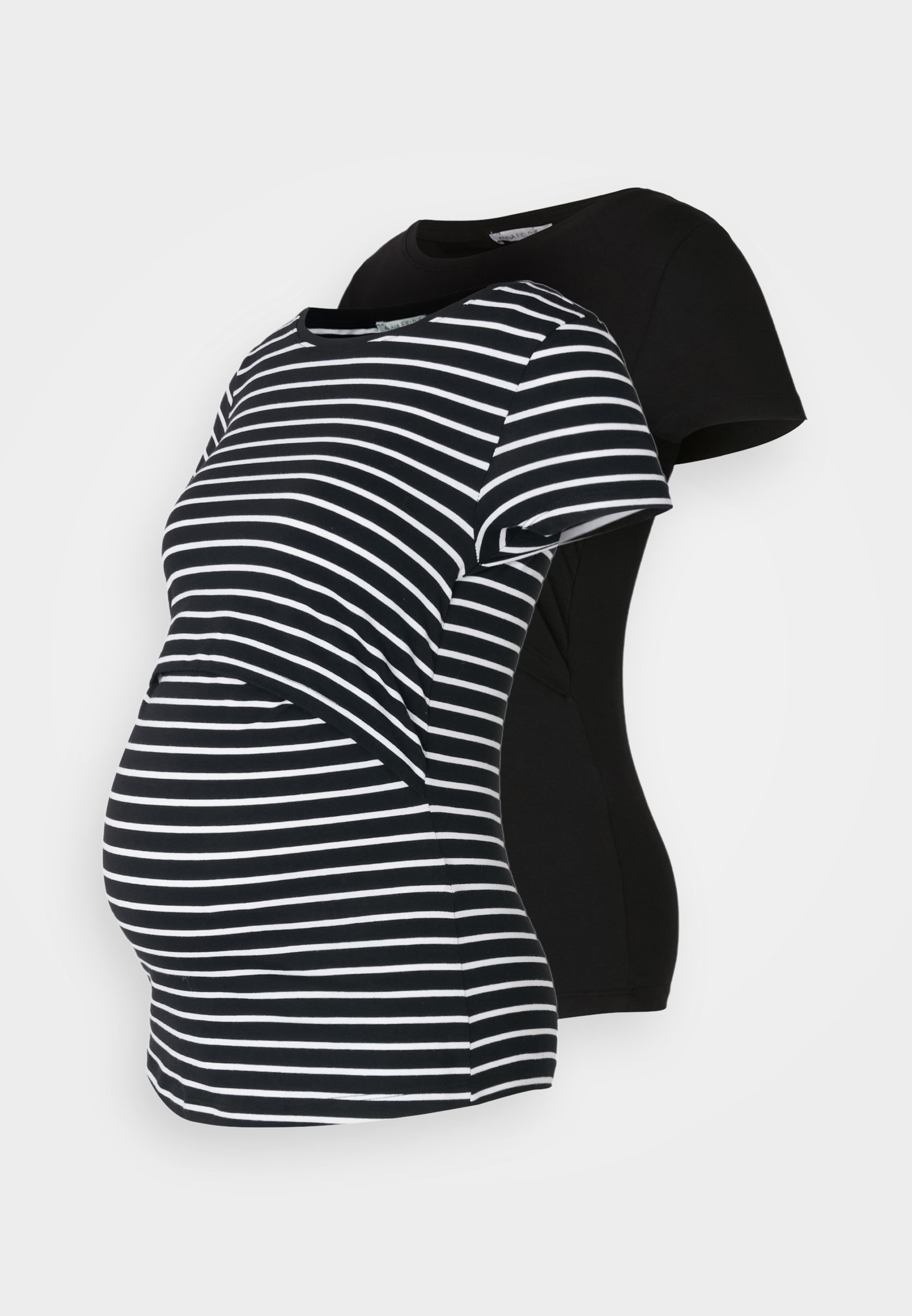 Anna Field MAMA 2-PACK - T-shirt met print - zwart/meerkleurig