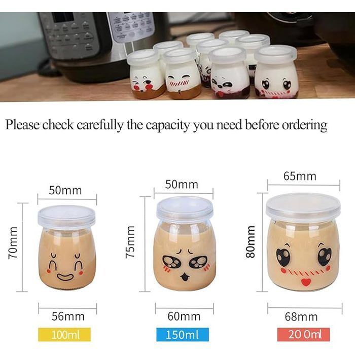 12 tarros de yogur de cristal con tapa, tarros de cristal pequeños de 100 ml con tapa, tarros con tapa para cajas de cartón