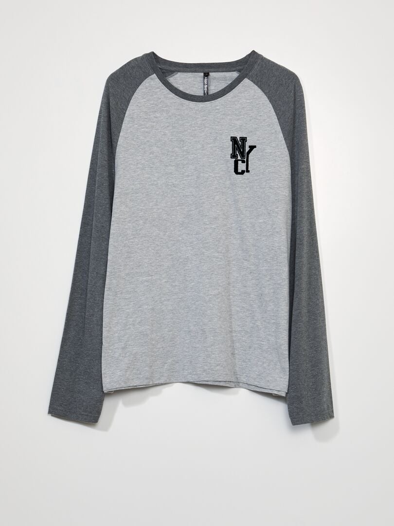 Lang pyjamas - NYC print - 2 dele - grå/grå