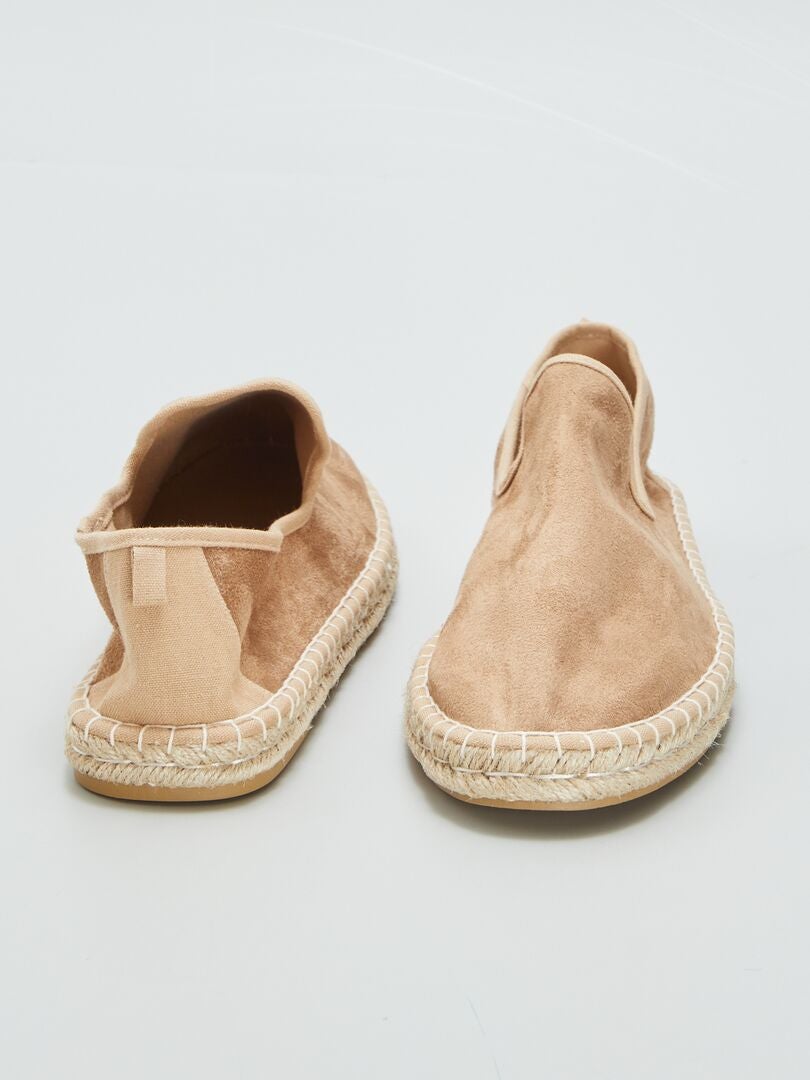 Espadrilles van imitatiesuède - - BEIGE