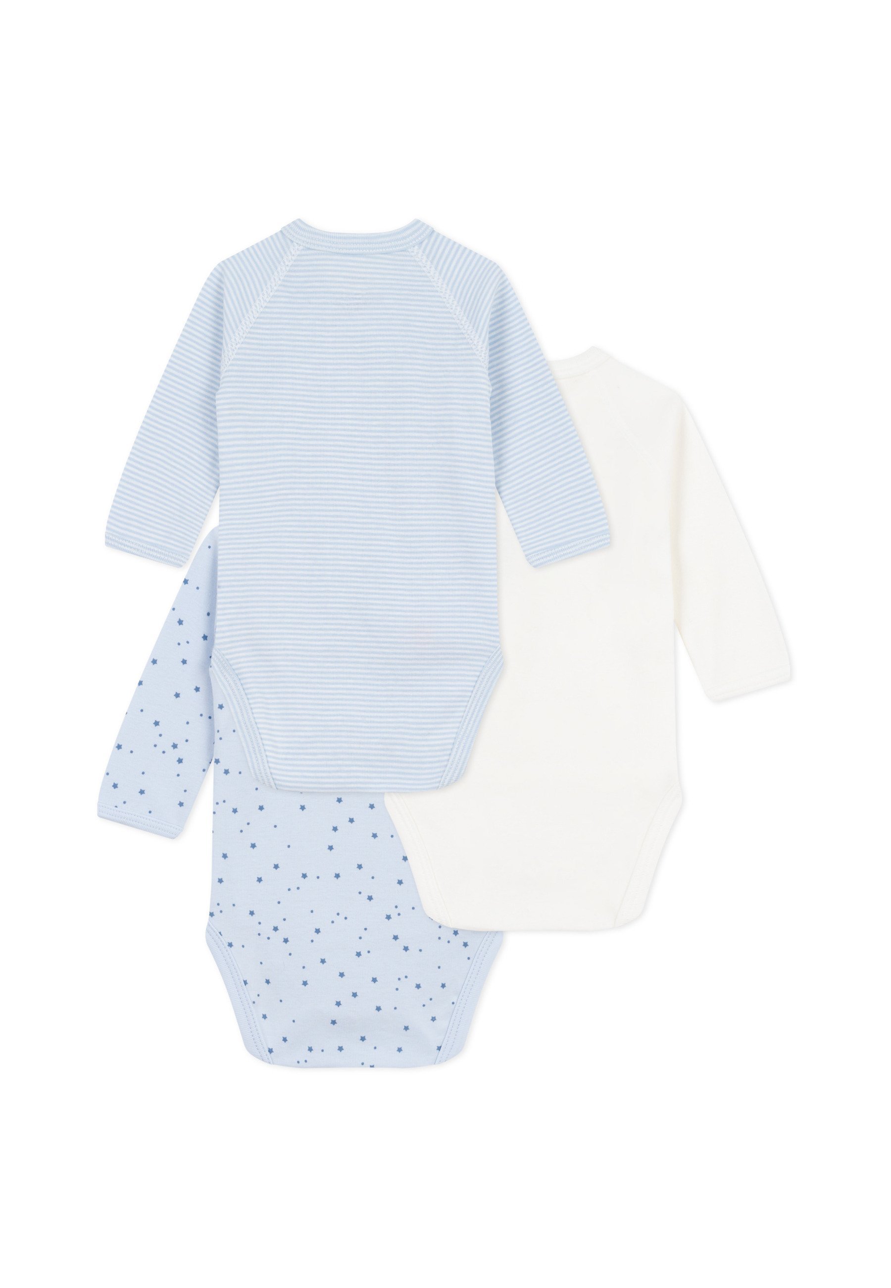 Petit Bateau 3 PACK - Body - skyblue blanc