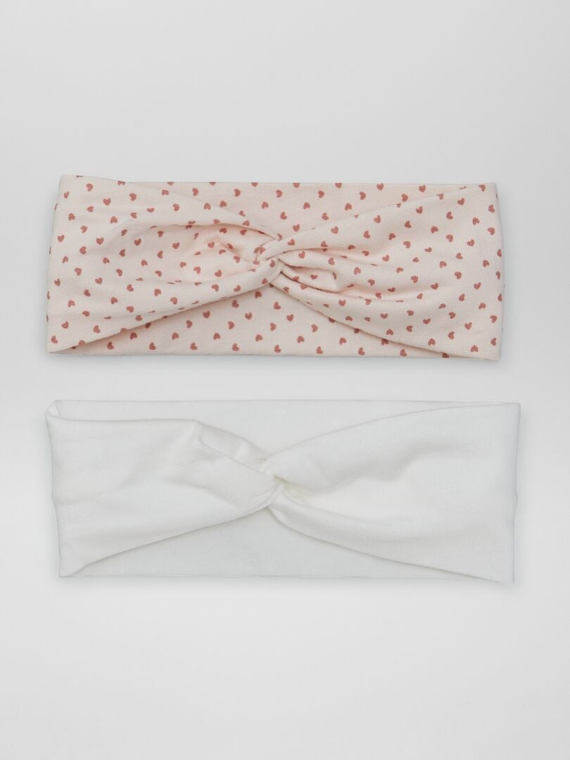 Conjunto de 2 diademas de punto con cruz - ROSA