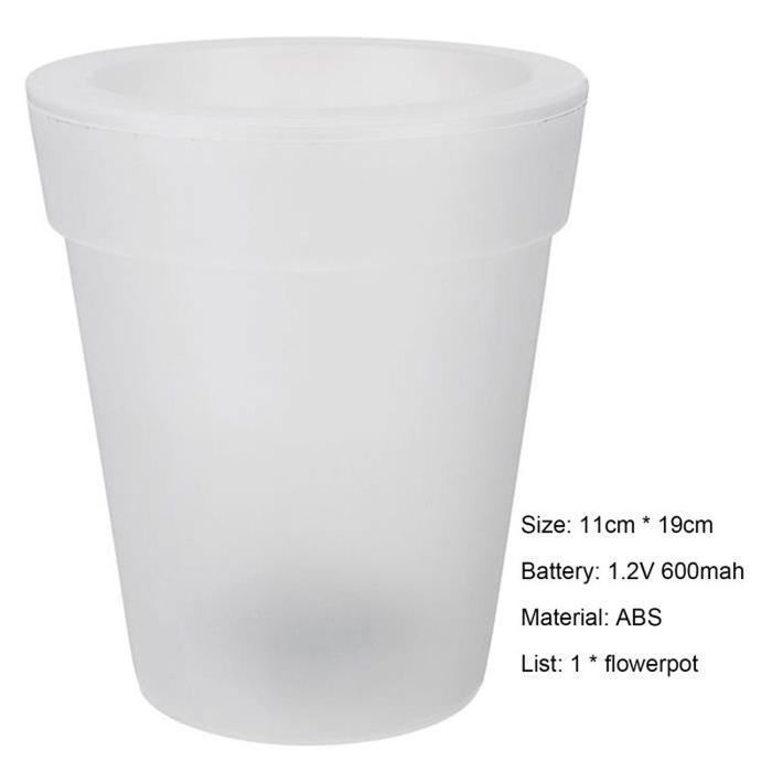 DECORACIÓN ILUMINADA Maceta hueca con carcasa de ABS iluminada, estilo planta LED inalámbrica para exteriores - Blanco 1