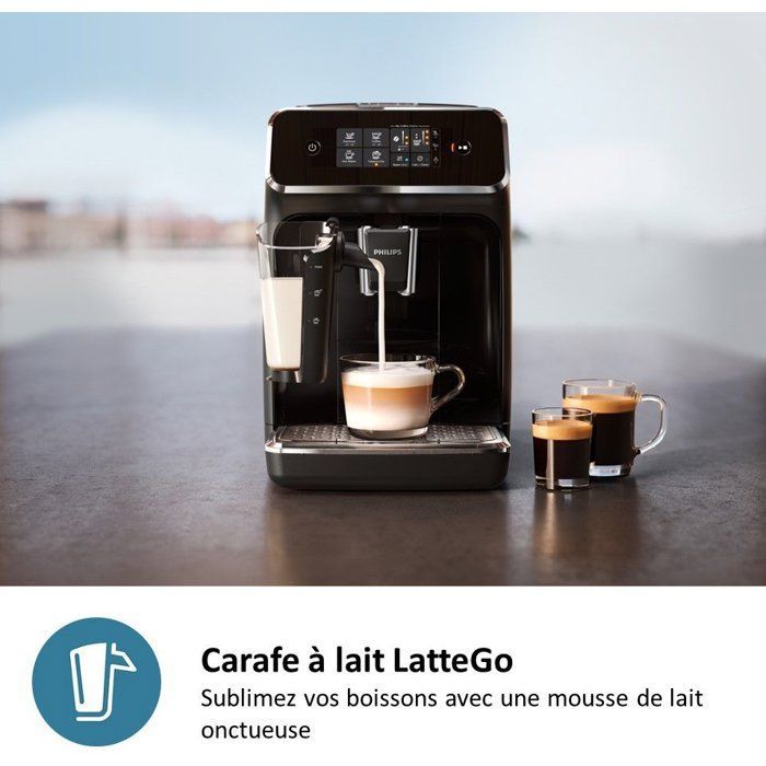 Philips EP2339/40 2300 Serie Espressomachine met Koffiemolen - LatteGo - 4 Recepten - Keramische Koffiemolen - Panther Black