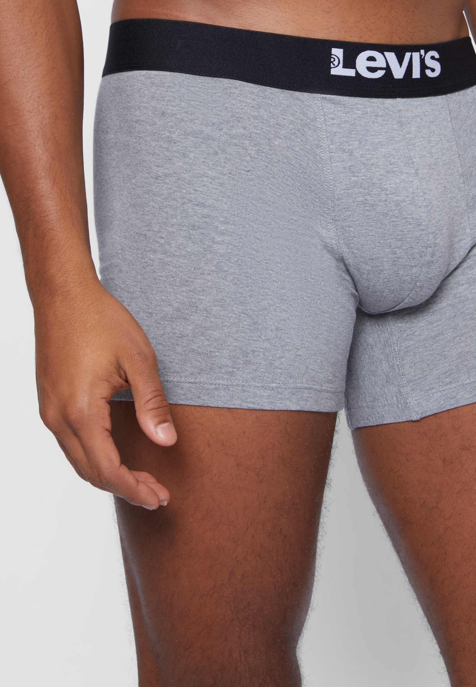 Lot de 4 boxers Levi's® pour homme, couleur unie, noir/gris chiné