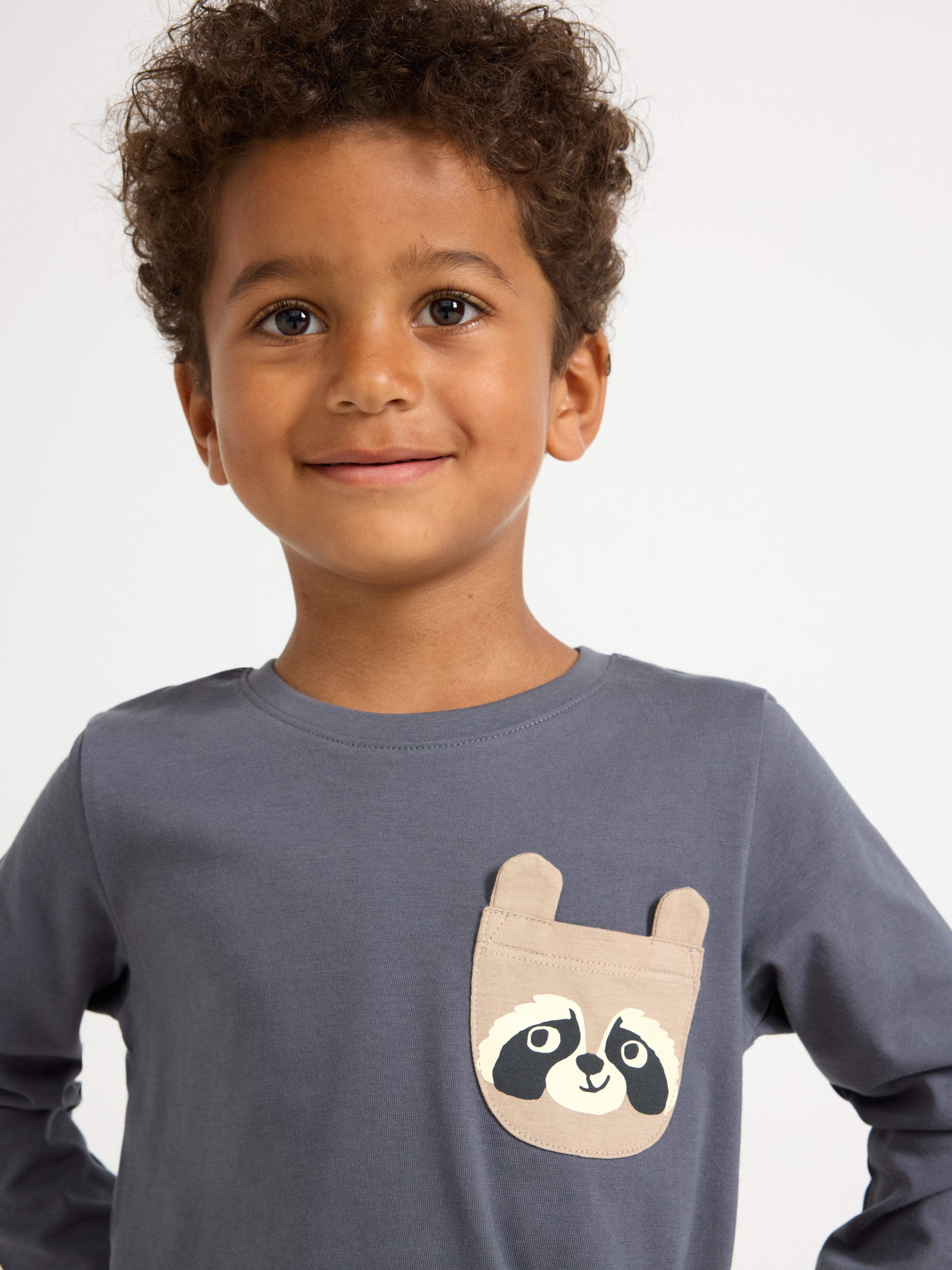Blusa de manga comprida cinza escuro