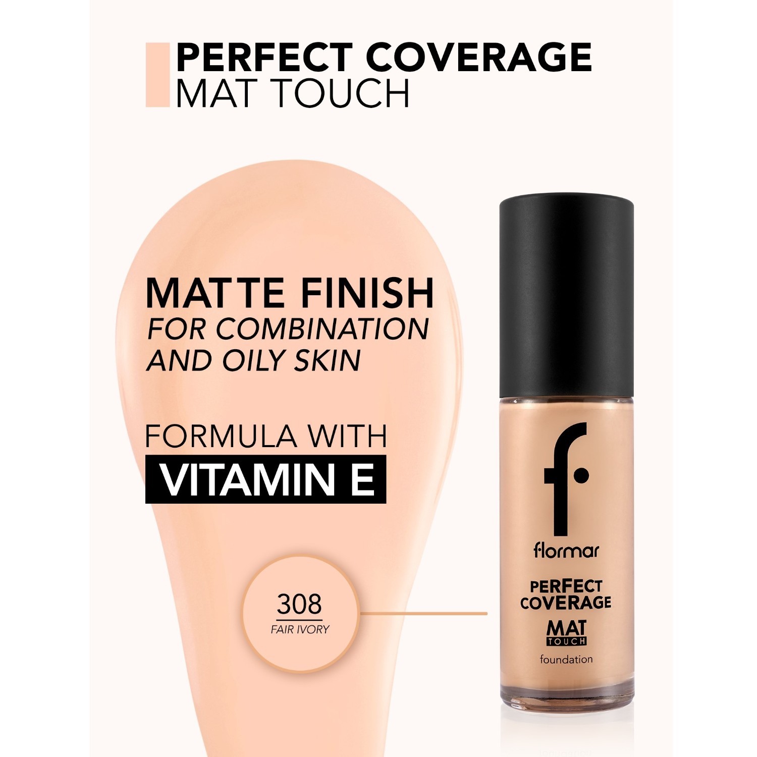 Flormar Foundation Perfect Coverage SPF 15 - 30 ml