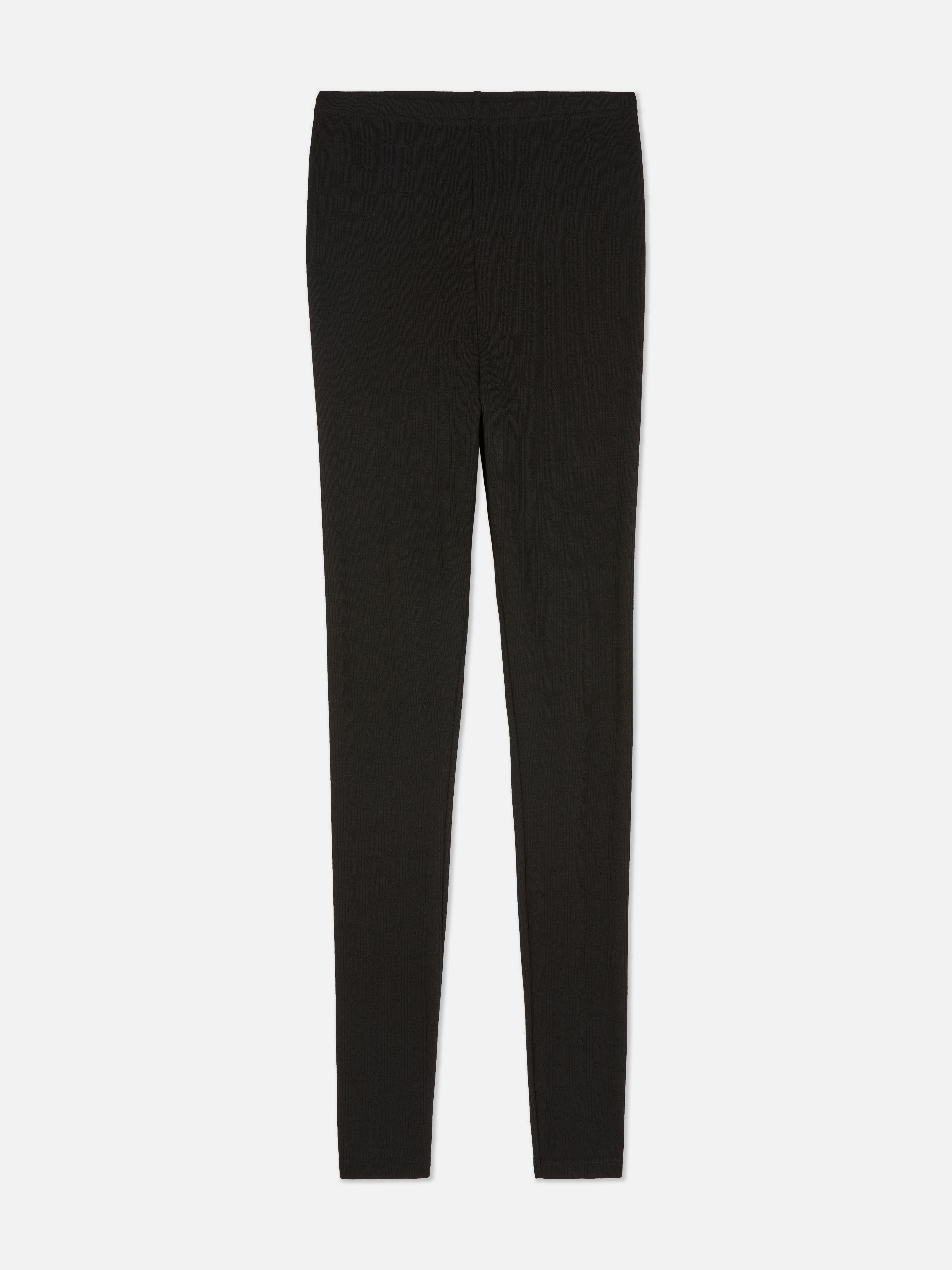 Leggings termici traforati. Questo capo basic caldo è indispensabile grazie alla trama traforata e al tessuto termico.