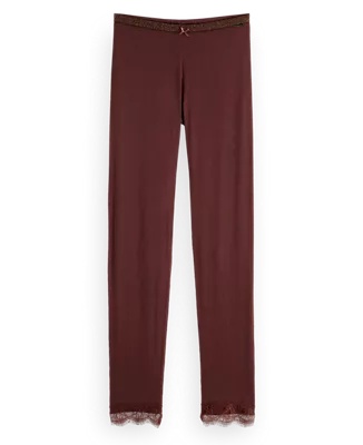 Colanți de pijama House of Rituals, culoare vin roșu-verzui, mărime S