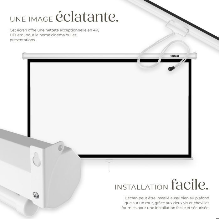 TECTAKE - Pantalla de proyección Cinema de 84