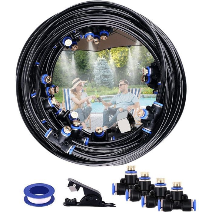 Kit di nebulizzazione per esterni - SHOP-STORY - BRUMI20M - 20M - 23 ugelli - Temperatura ridotta 20°C