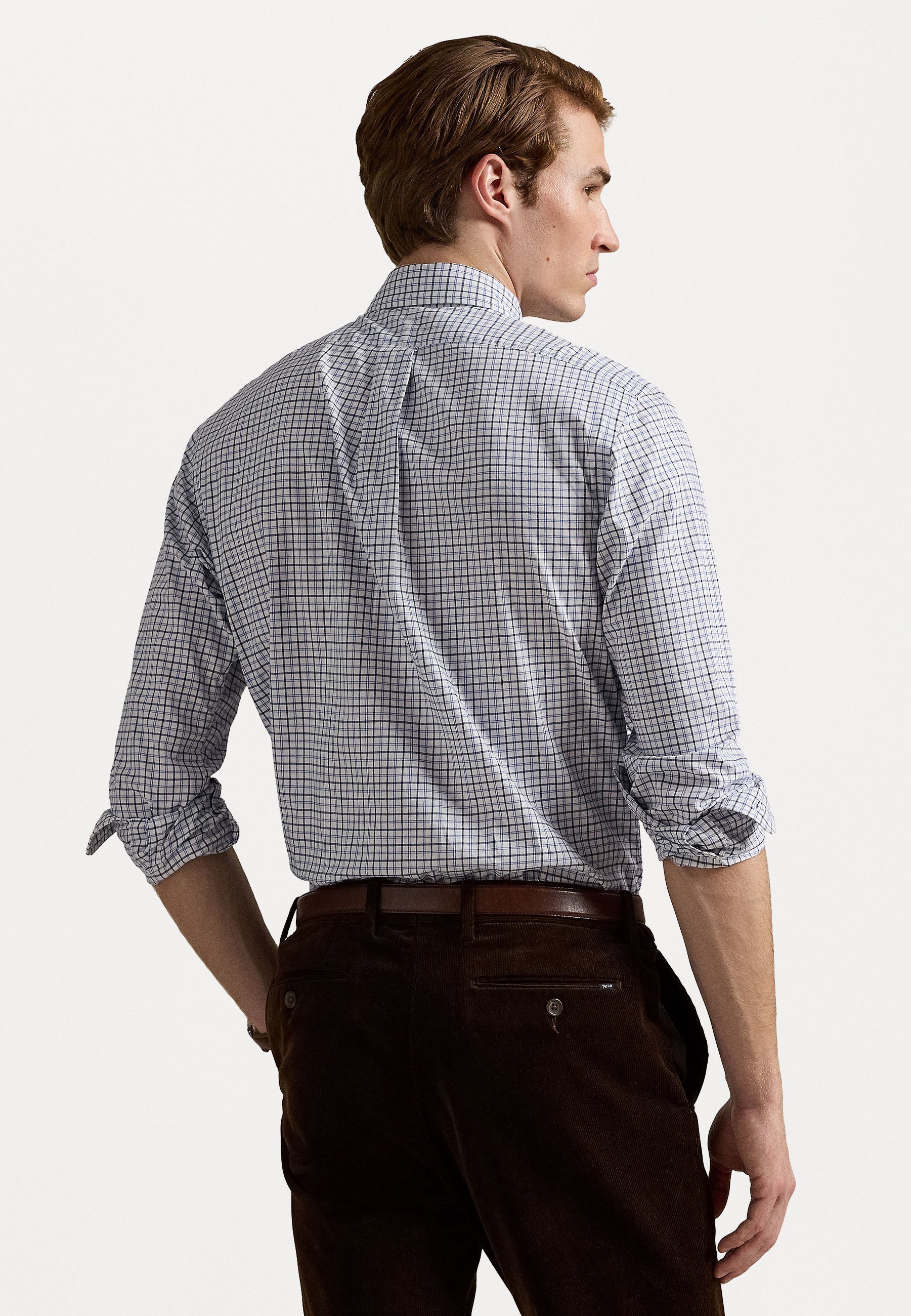 Camicia Polo Ralph Lauren CUSTOM FIT in twill a quadri - Blu