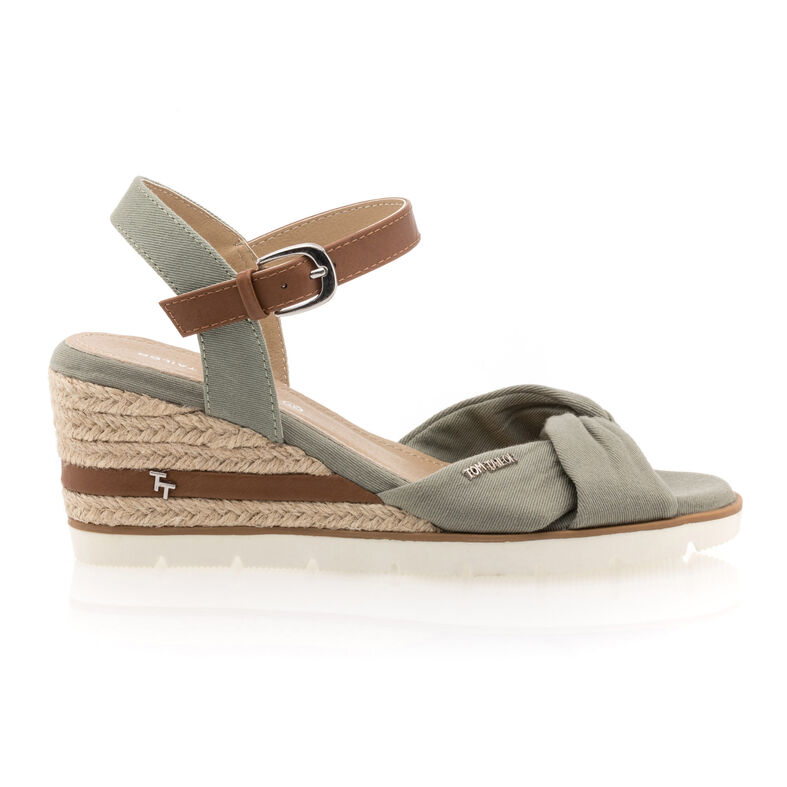 Dámske zelené espadrilky s lanovou podrážkou