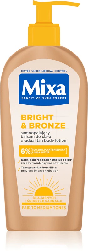 „Mixa Bright & Bronze“ savaiminio įdegio kūno losjonas