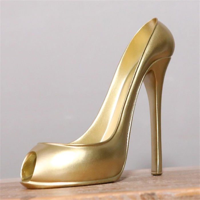 Porte-bouteille à vin décoratif - MICH - Forme de chaussure - Design talon haut - Matériau résine - Stable et robuste