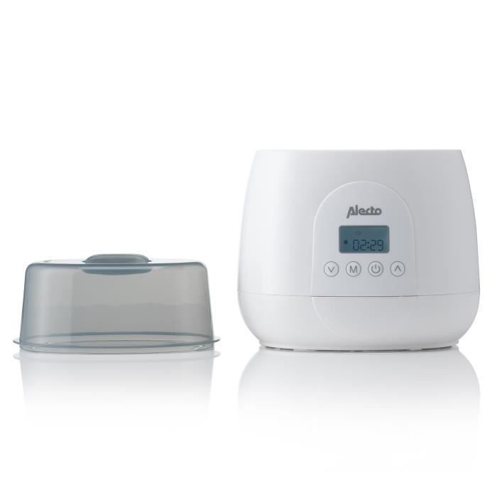Alecto BW700TWIN - Chauffe-biberon digital duo rapide pour réchauffer, stériliser et décongeler, blanc