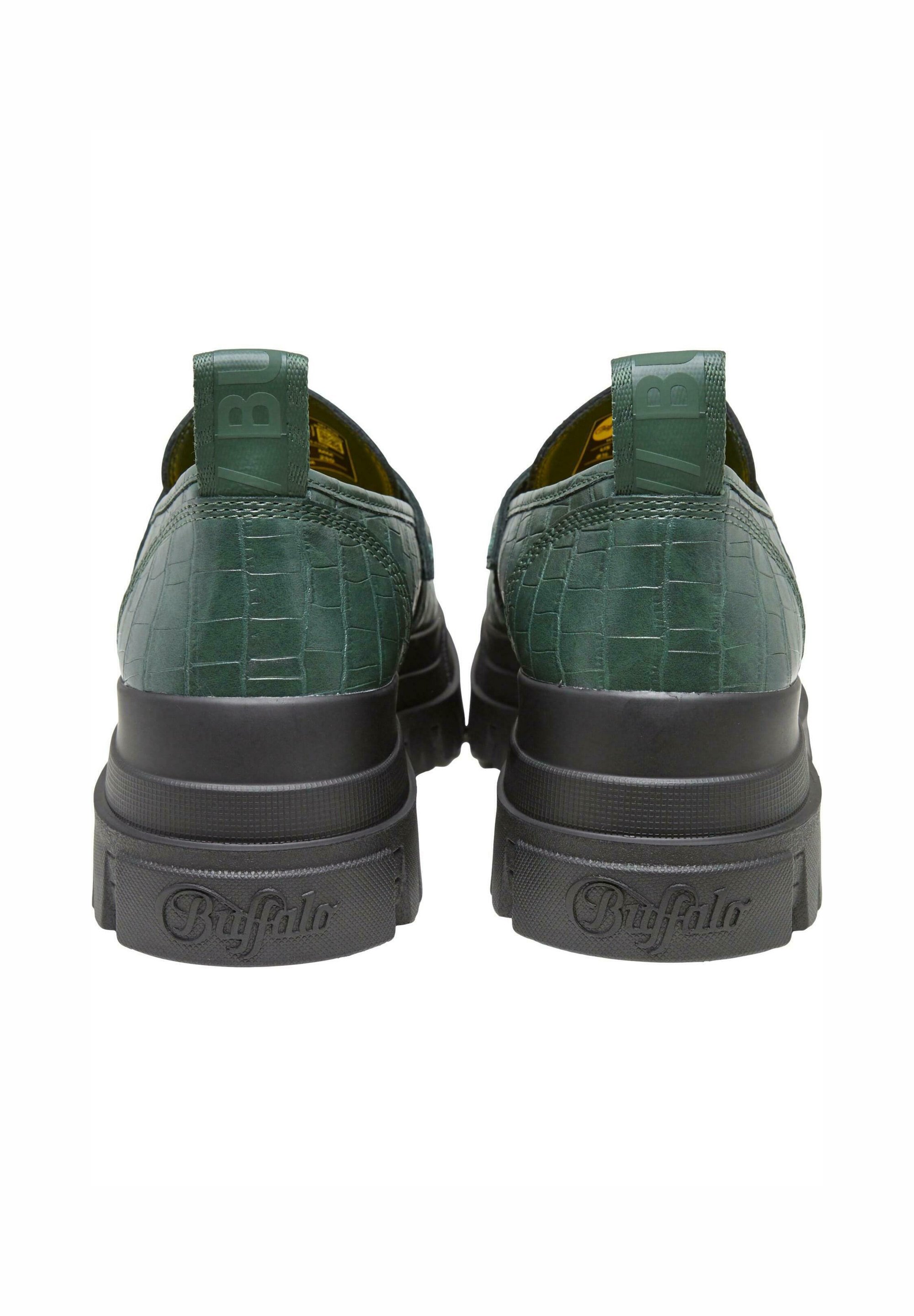 Buffalo Slip-ons - groene krokodillenprint