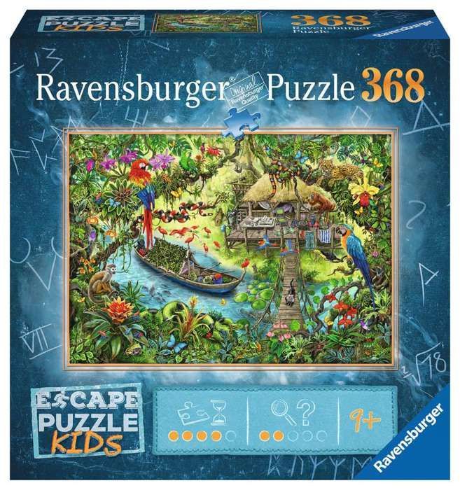 Rompecabezas de escape para niños - Un safari en la jungla - Ravensburger - Rompecabezas de escape de 368 piezas - Para mayores de 9 años