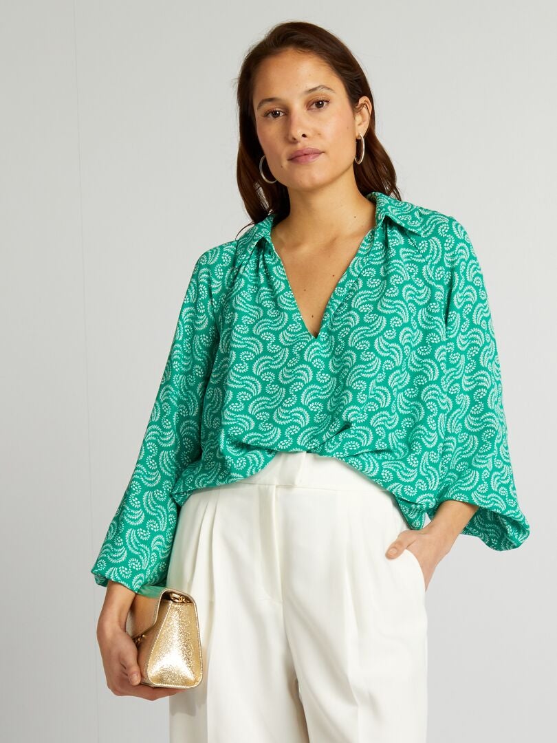 Blouse met patroon - GROEN