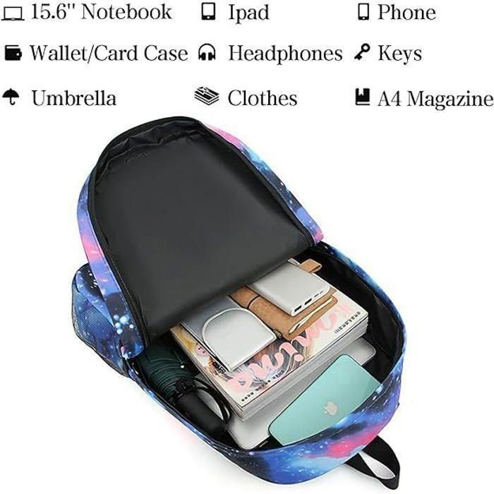 Conjunto de 3 mochilas escolares para niñas: mochila con estampado de dibujos animados, estuche para lápices y bolsos de hombro - Regalos para niñas