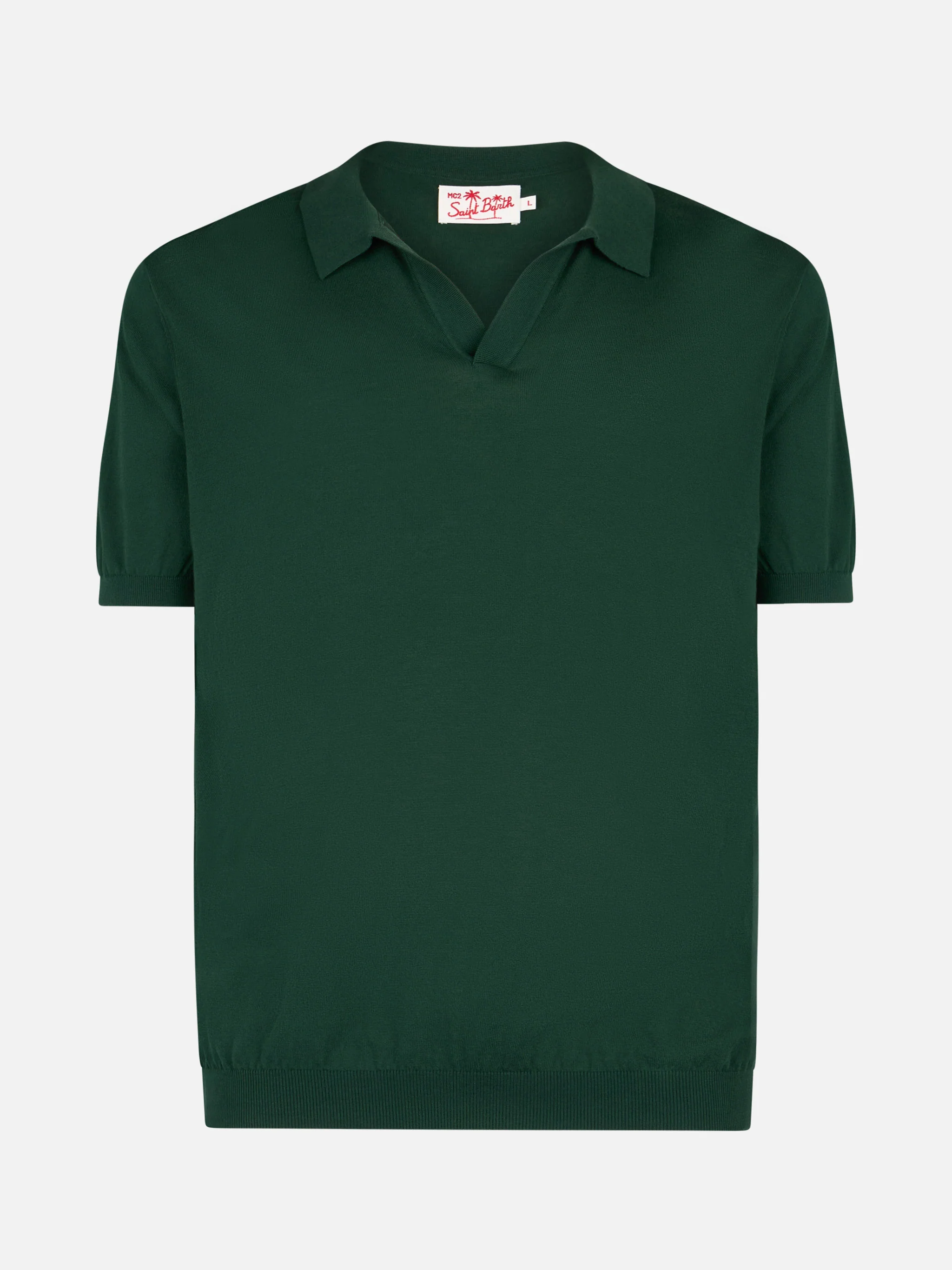 Sloan poloshirt in Engels groen gebreid zonder knopen