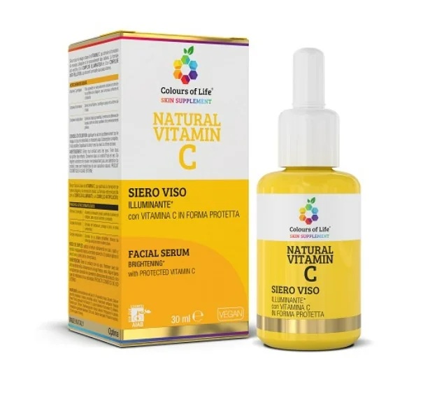 GYVENIMO SPALVOS Natūralus veido serumas su vitaminu C 30 ml Šviesinantis veido serumas