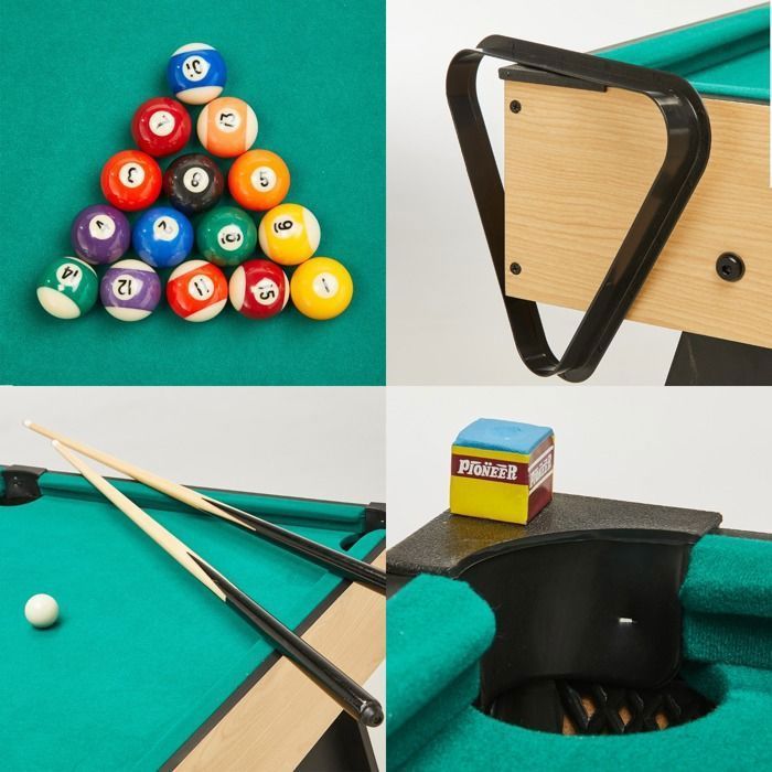 KANGUI 4-in-1 Multi-Game Table for the Whole Family - Foosball - Billiards - Ping Pong - Hockey