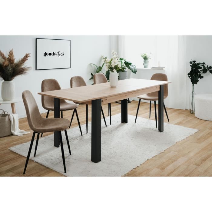 Table à manger extensible - 150-200 x 75 x 80 cm - chêne noir - TOLOSA