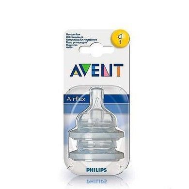 Tettarella anticolica in silicone PHILIPS AVENT SCF631/27 per neonati - 1 foro - Confezione da 2