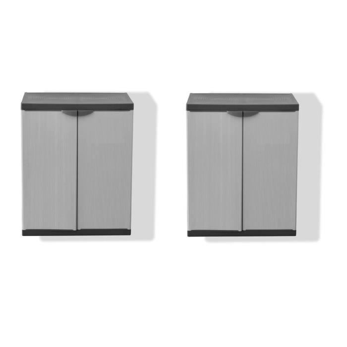 Set di 2 mobili bassi con 1 ripiano in resina TOOD