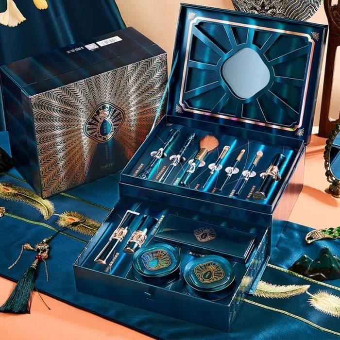 Ensemble de maquillage de style chinois, rouge à lèvres, mascara, fard à barrage, pinceaux de maquillage, co
