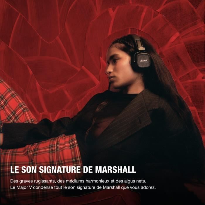Auriculares inalámbricos plegables MARSHALL Major V - Bluetooth - Negro