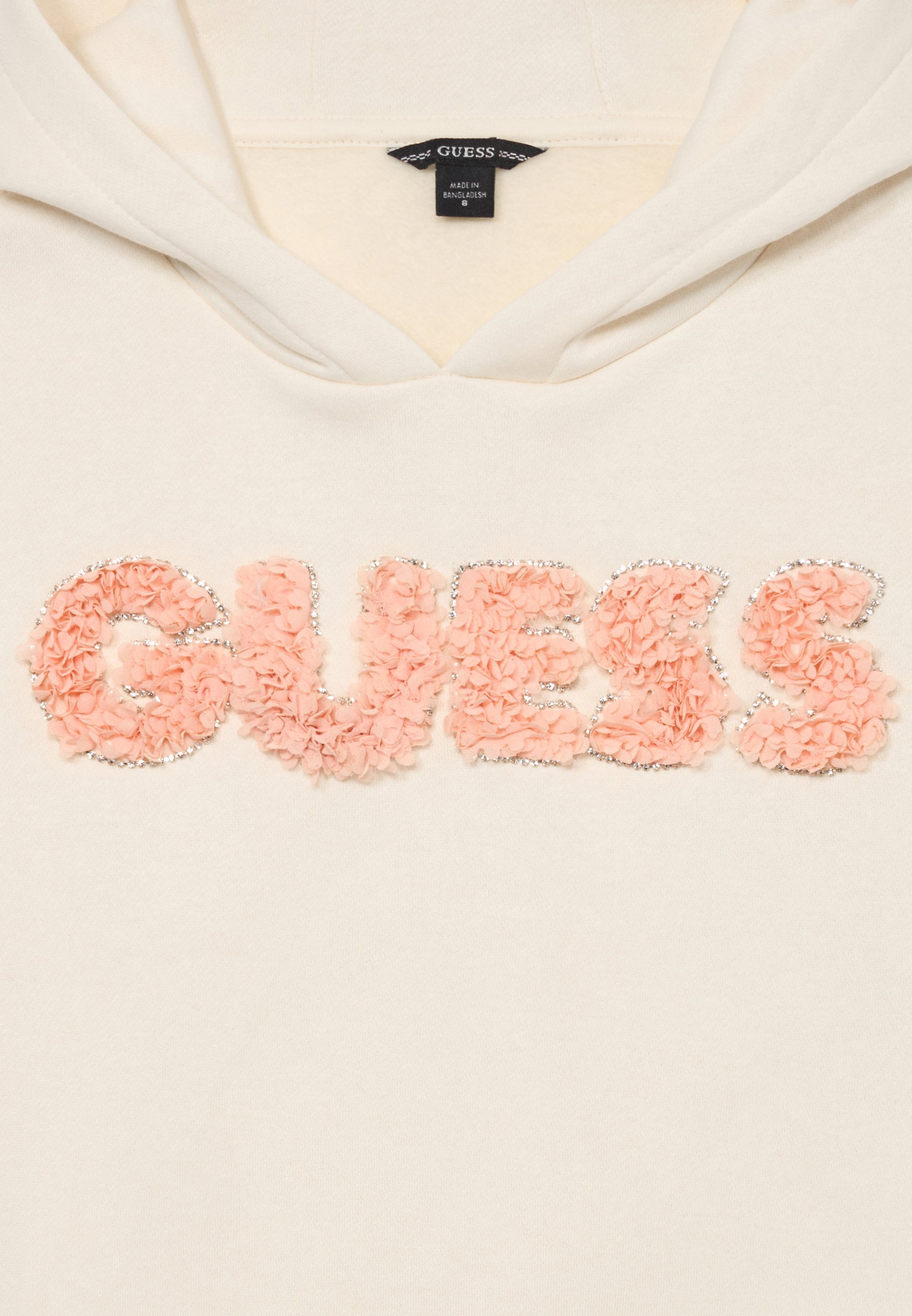 Guess JUNIOR OVERSIZE HOODED ACTIVE - Sweatshirt - crèmewit