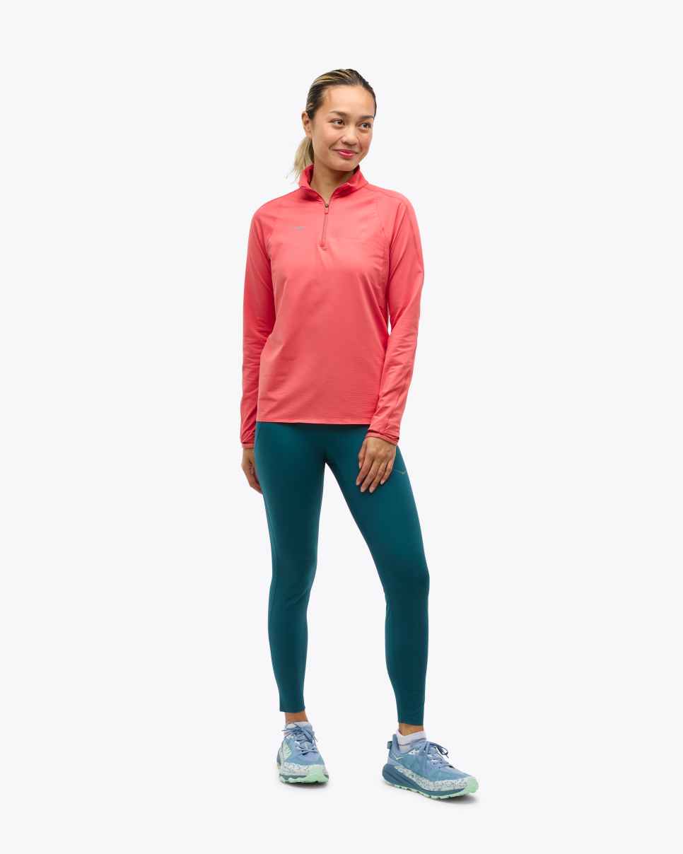 HOKA GlideTech Quarter Zip Grapefruit