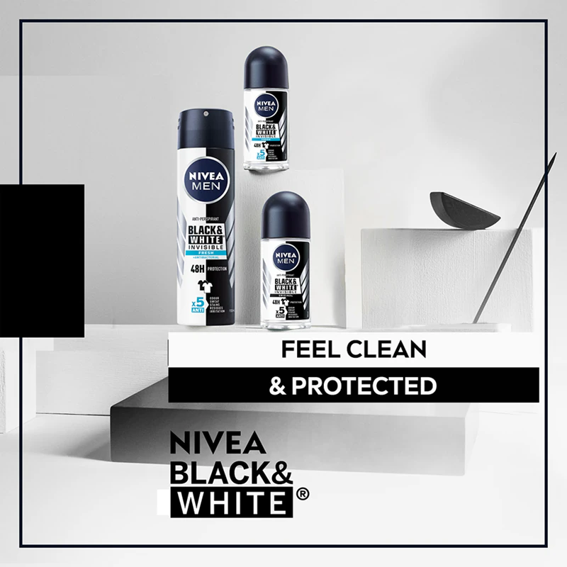 Desinfetante antitranspirante NIVEA MEN Black & White Fresh com spray