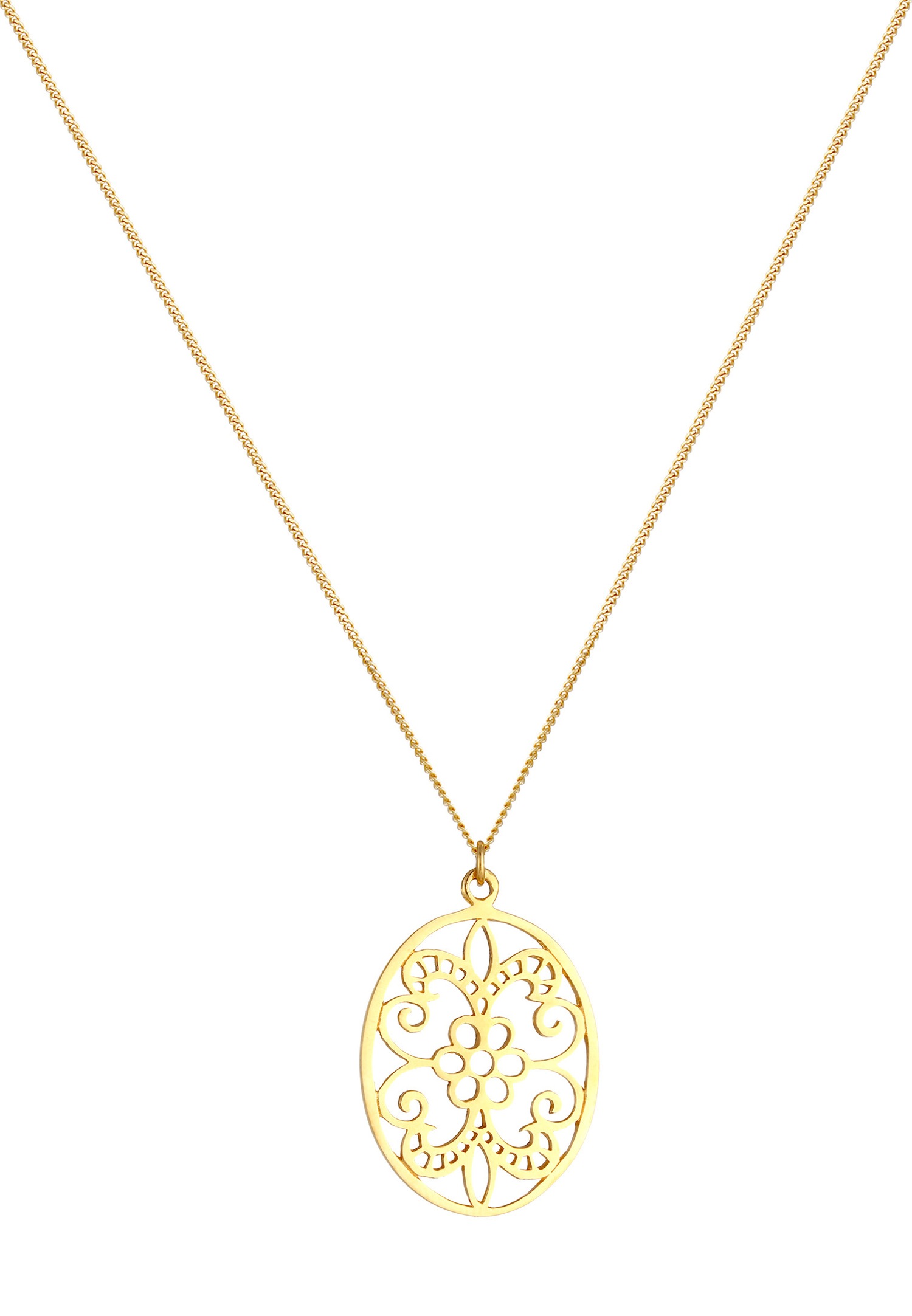 Elli Femmes pendentif ornement Floral en argent sterling 925