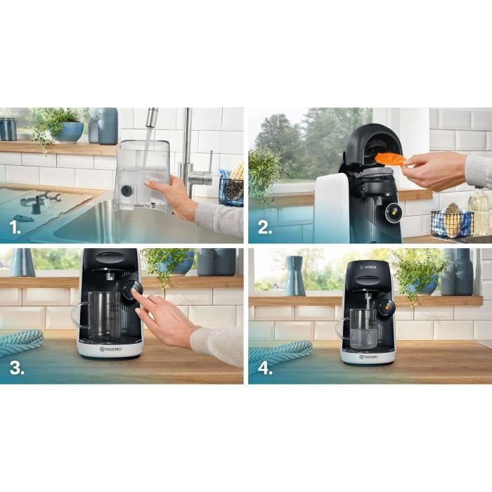 Cafetera multifunción - BOSCH - TASSIMO - T16 Finesse blanca - 1400 W