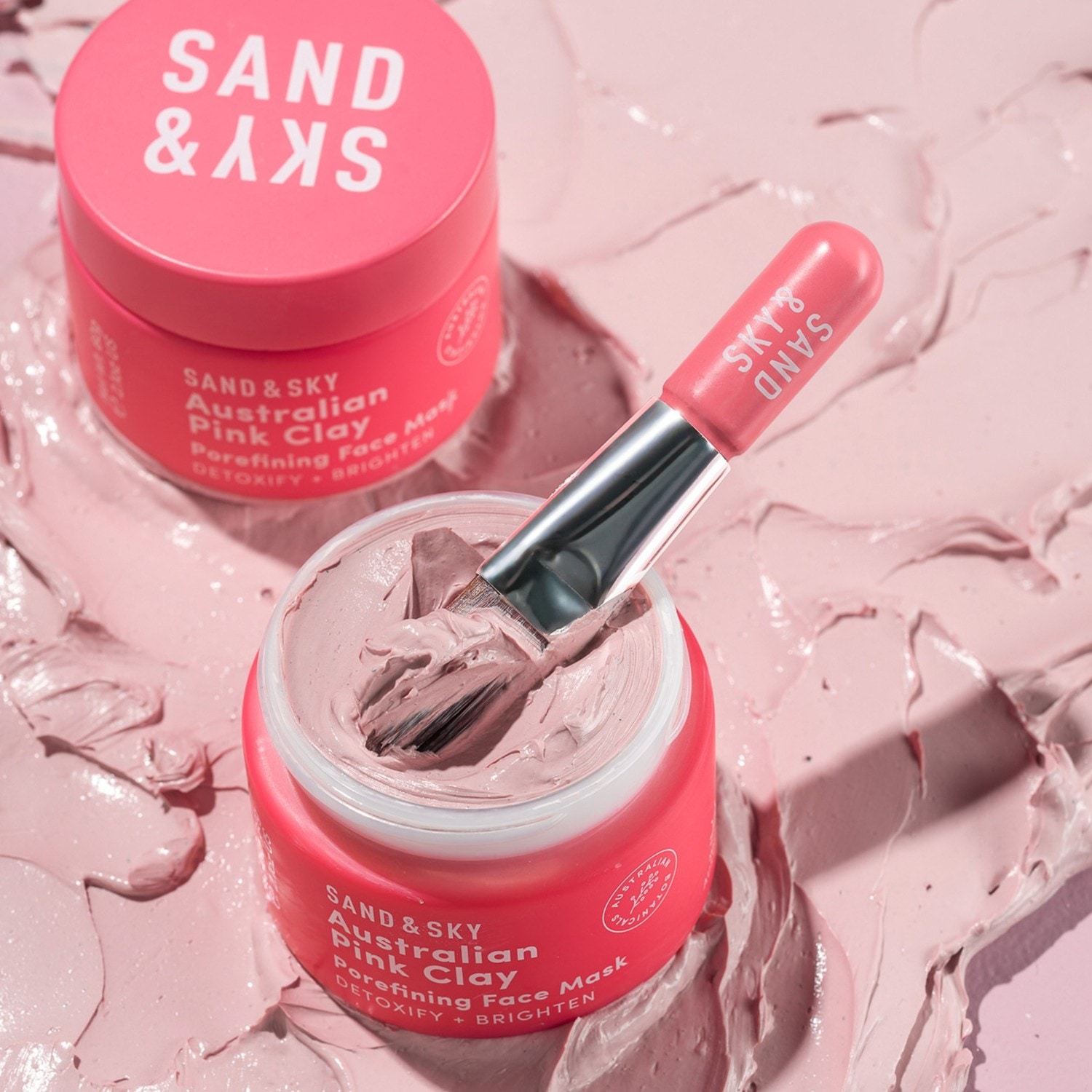 Sand & Sky māla maska ar Austrālijas rozā māliem poru attīrīšanai – 60 g