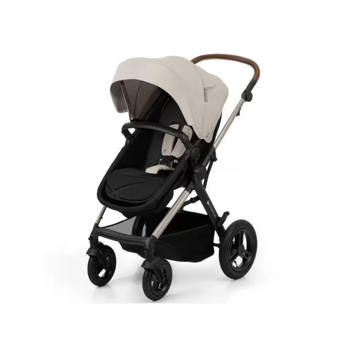 Passeggino combinato Kinderkraft MOOV2 4 in 1, include seggiolino auto con base i-Size, sistema da viaggio, ruote grandi, grigio.